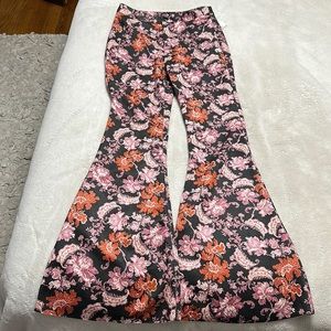 Floral bell bottom pants